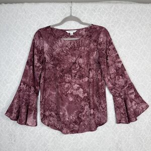 Y2K Bell Sleeve Top Women S Pink Tie Dye Boho Hippie 70s Fairy Grunge Whimsigoth